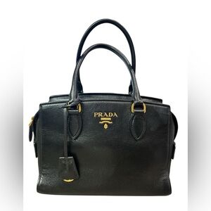 Prada Black Saffiano Leather Small Top Handle Crossbody Bag